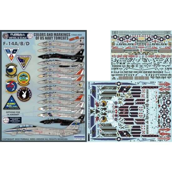 Furball FDS-4832 1/48 USN F-14 Tomcats Colours and Markings Decal Part XIII