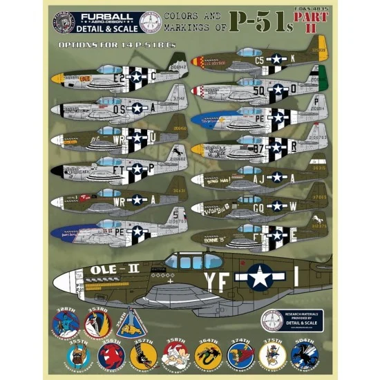 Furball FDS-4835 1/48 P-51B/Cs Colours and Markings Decal Part 2