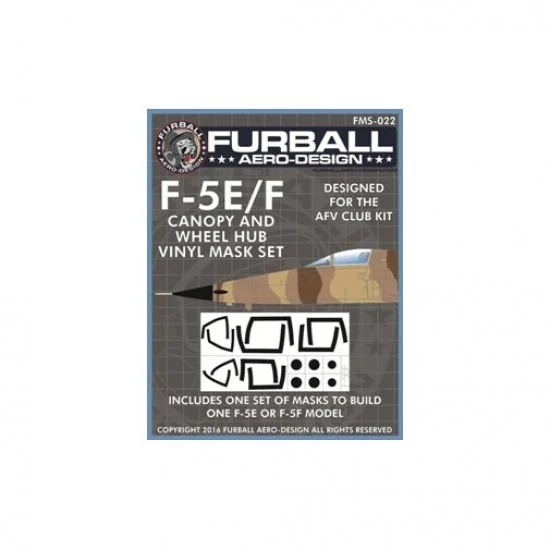 Furball FMS-022 1/48 F-5E/F Canopy and Wheel Hub Masking Set for AFV Club kits
