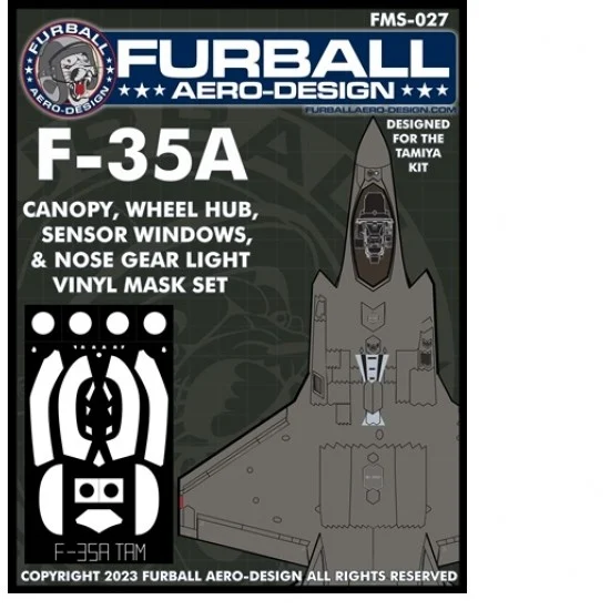 Furball FMS-027 1/48 F-35A Lightning II Vinyl Masking for Tamiya Kit