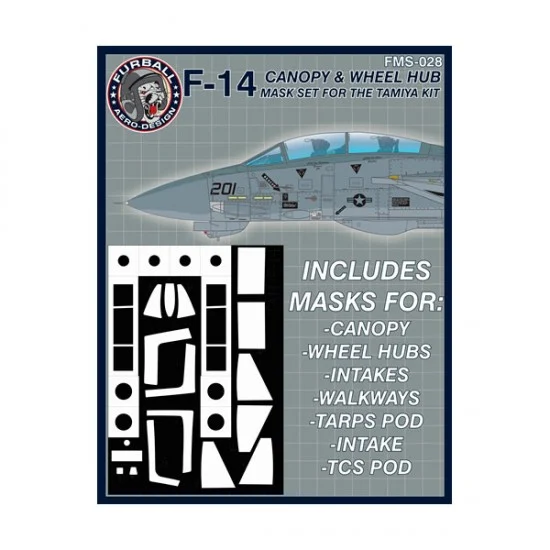 Furball FMS-028 1/48 F-14 Tomcat Vinyl Mask Set for Tamiya Kit