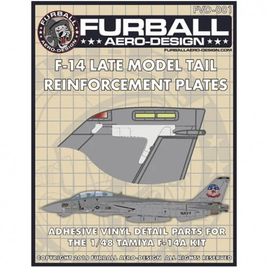 Furball FVD48-001 1/48 Grumman F-14A Tomcat Tail Reinforcement Plates for Tamiya kits