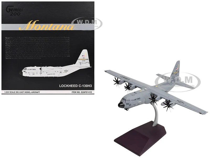 Lockheed C-130H3 Hercules Transport Aircraft "Montana Air National Guard, Great Falls ANGB" United States Air Force "Gemini 200" Series 1/200 Diecast Model Airplane by GeminiJets