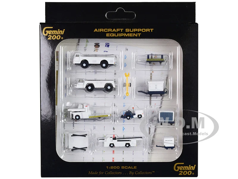 Airport Support Equipment Set of 10 pieces "Gemini 200" Series Diecast Models by GeminiJets - Accessories