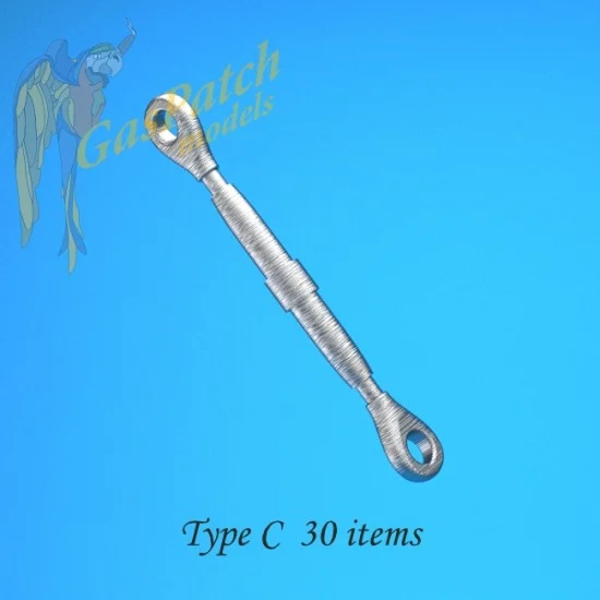 GasPatch 12-48009 1/48 Metal Turnbuckles Type C (30pcs)