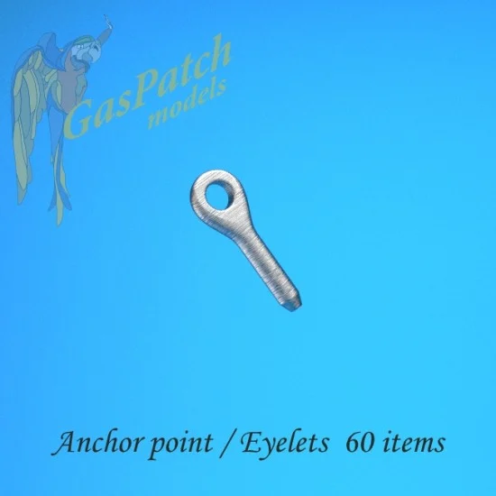GasPatch 13-32016 1/32 Metal Turnbuckles Anchor Points/Eyelets (60pcs)