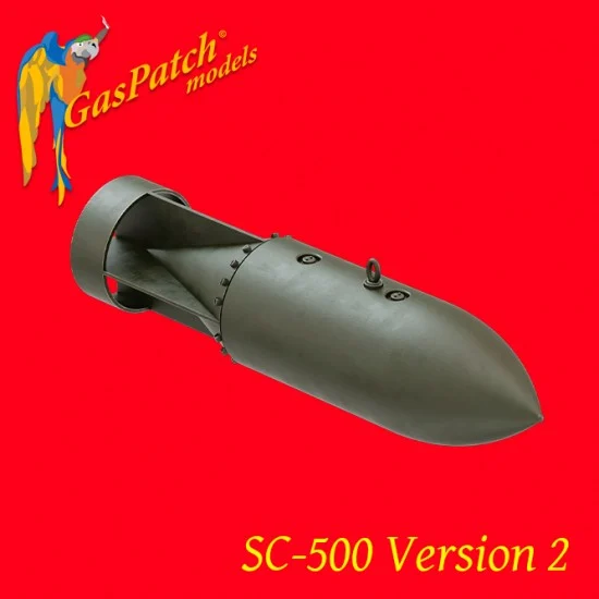 GasPatch 25-48381 1/48 WWII German Bombs - SC-500 Version 2 (2pcs)