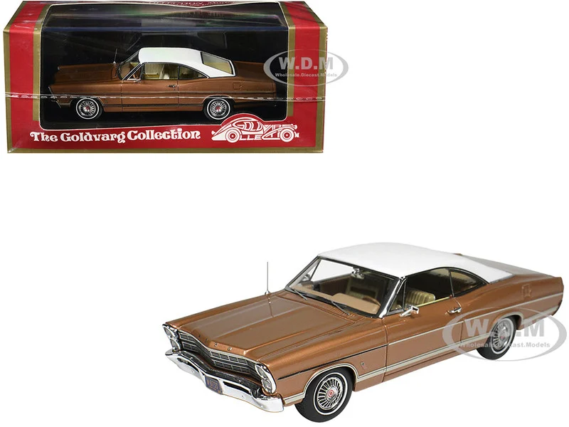 1967 Ford Galaxie Burnt Amber Metallic with White Top Limited Edition to 200 pieces Worldwide 1/43 Model Car by Goldvarg Collection - Ford Models