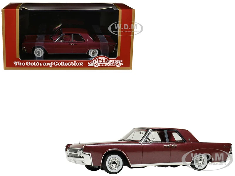 1962 Lincoln Continental Royal Red Metallic with Red Interior Limited Edition to 200 pieces Worldwide 1/43 Model Car by Goldvarg Collection - Lincoln Models