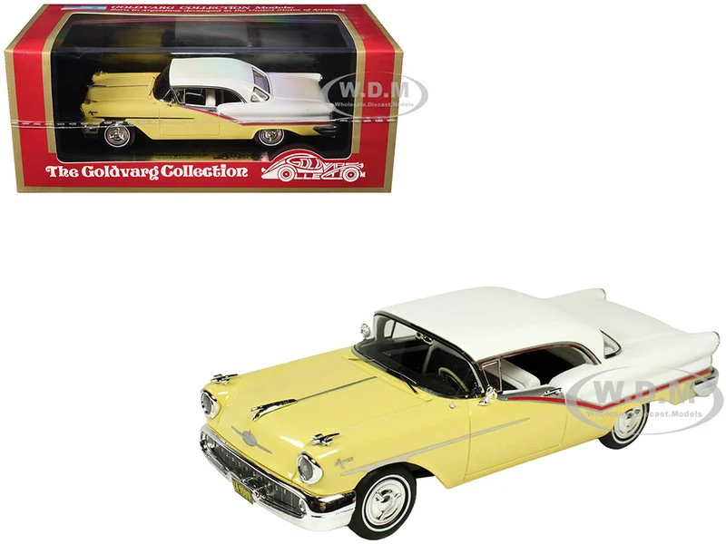 1957 Oldsmobile Starfire Coronado Yellow and Alcan White Limited Edition to 200 pieces Worldwide 1/43 Model Car by Goldvarg Collection - Oldsmobile Models