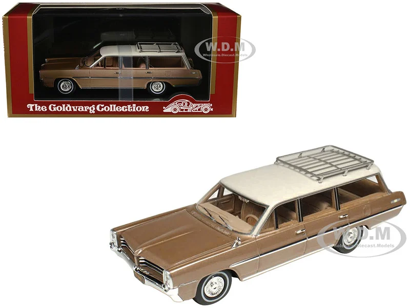 1964 Pontiac Safari Bronze Irid Metallic with Cream Top Limited Edition to 200 pieces Worldwide 1/43 Model Car by Goldvarg Collection - Pontiac Models