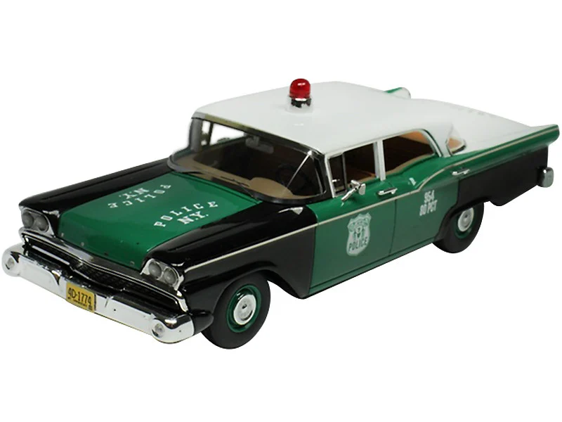 1959 Ford Fairlane Green with White Top New York Police Department Tactical Patrol Force Limited Edition 1/43 Model Car by Goldvarg Collection - Ford Models