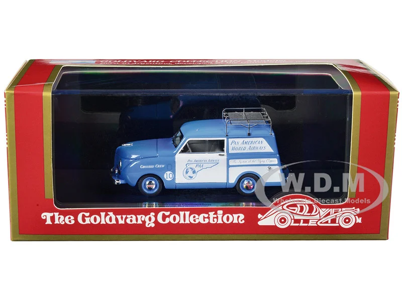 1948 Crosley Station Wagon Blue and White "Pan American Airways Ground Crew" with Roof Rack Limited Edition to 240 pieces Worldwide 1/43 Model Car by Goldvarg Collection - Other