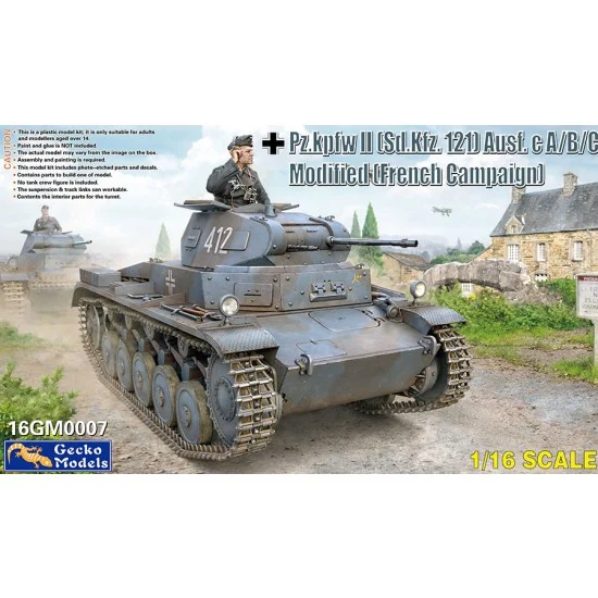 Gecko 16GM0007 1/16 PzKpfw II (Sd.Kfz. 121) Ausf. C A-B-C Modified (French Campaign)