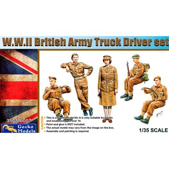 Gecko 35GM0007 1/35 WWII British Army Truck Drivers set (5 figures) - Model Figures