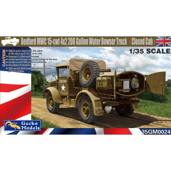 Gecko 35GM0024 1/35 Bedford MWC 15-cwt 4x2 200 Gallon Water Bowser Truck (Close Cab)