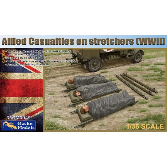 Gecko 35GM0049 1/35 Allied Casualties On Stretchers (WWII) - Model Figures