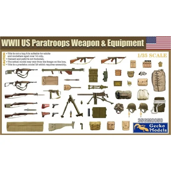 Gecko 35GM0050 1/35 WWII US Paratroops Weapon & Equipment - Model Figures