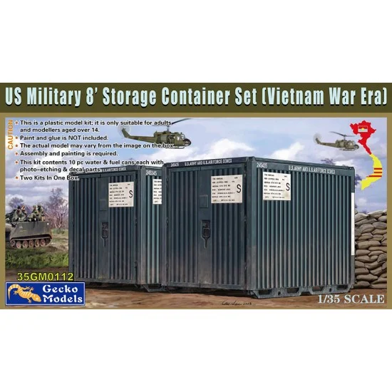 Gecko 35GM0112 1/35 Vietnam War US Military 8' Storage Container Set - Scenics & Diorama