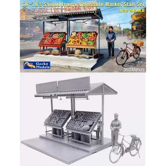 Gecko 35GM0122 1/35 60-70s Saigon Fruit and Vegetable Market Stall Set