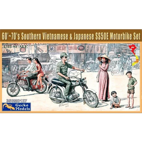Gecko 35GM0127 1/35 60-70s Southern Vietnamese and Japanese Motorbike Set