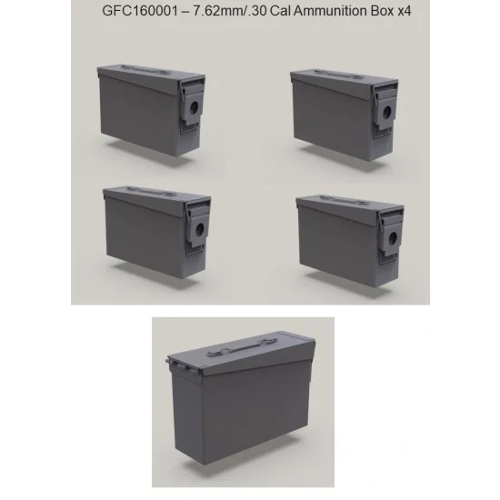 Grey Fox Concepts 160001 1/16 Modern Australian 7.62mm/.30 Cal Ammunition Box (4pcs) - Military Vehicles & Tanks
