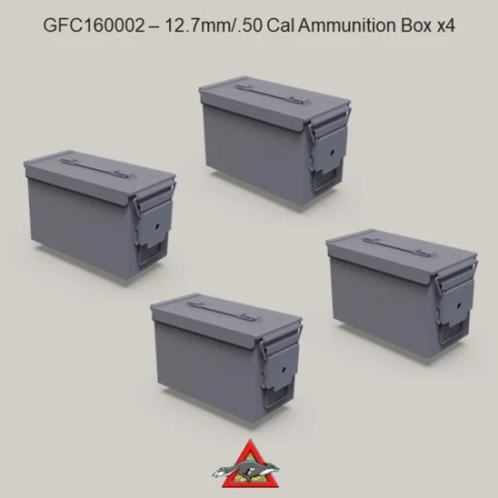 Grey Fox Concepts 160002 1/16 Modern Australian 12.7mm/.50 Cal Ammunition Box (4pcs) - Military Vehicles & Tanks