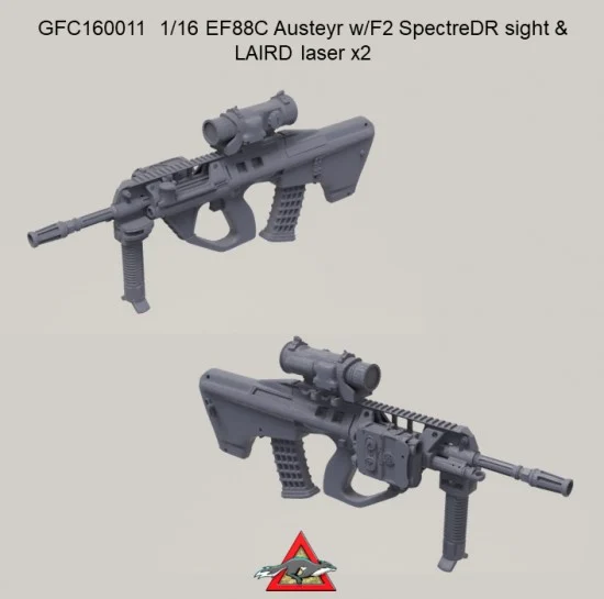 Grey Fox Concepts 160011 1/16 Australian EF88C Austeyr Rifle with F2 Spectre Scope with LIARD Laser (2pcs) - Model Figures