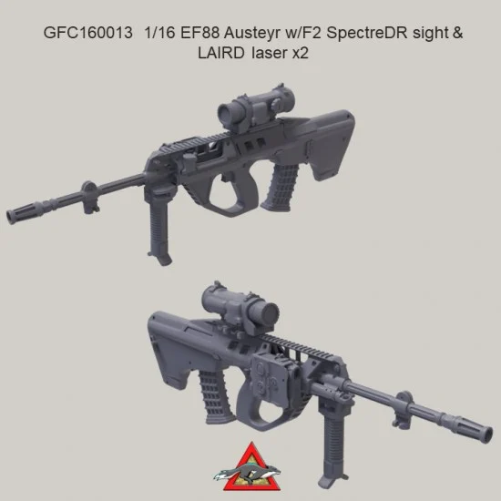 Grey Fox Concepts 160013 1/16 EF88 Austeyr with F2 Spectre DR Sight and LAIRD Laser (2 rifles) - Model Figures