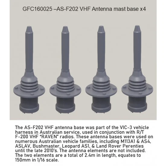 Grey Fox Concepts 160025 1/16 AS-F202 VHF Antenna Mast Base x4