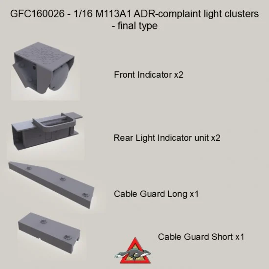 Grey Fox Concepts 160026 1/16 M113A1 ADR Complaint Light Clusters Final Type for AHHQ-009