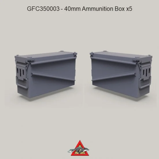 Grey Fox Concepts 350003 1/35 Modern Australian 40mm 32-round Ammunition Box (5pcs)