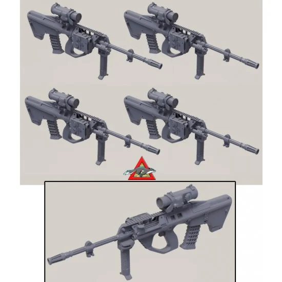 Grey Fox Concepts 350027 1/35 EF88 Austeyr Assault Rifle w/F2 Spectre DR Sight & LAIRD Laser (4pcs) - Model Figures