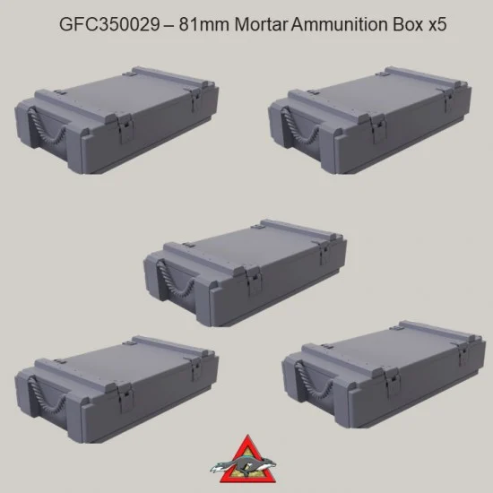 Grey Fox Concepts 350029 1/35 81mm Mortar Ammunition Box (5pcs) - Scenics & Diorama