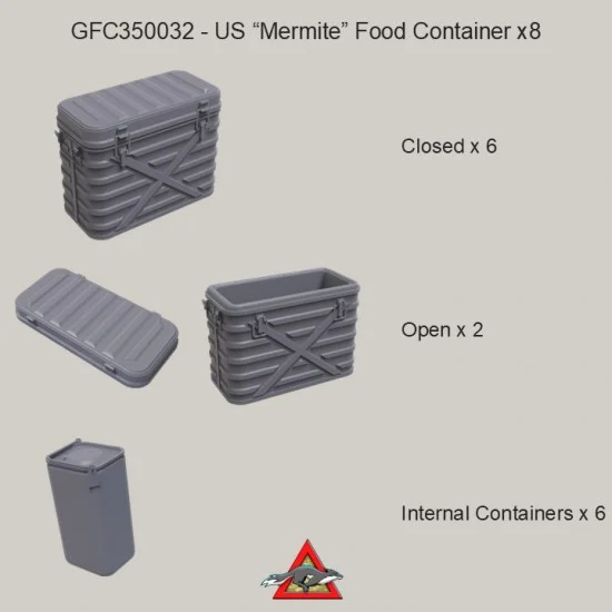 Grey Fox Concepts 350032 1/35 Cold War US/Australian Mermite Food Container (8pcs) - Scenics & Diorama