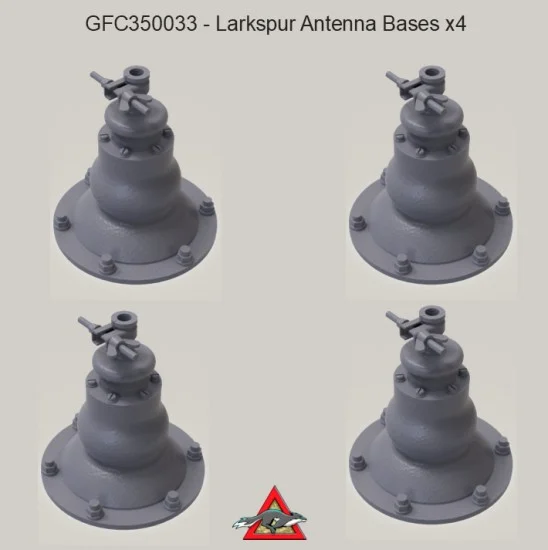 Grey Fox Concepts 350033 1/35 Britain/Australian/NATO Larkspur Antenna Bases and Antennas (4pcs) - Military Vehicles & Tanks