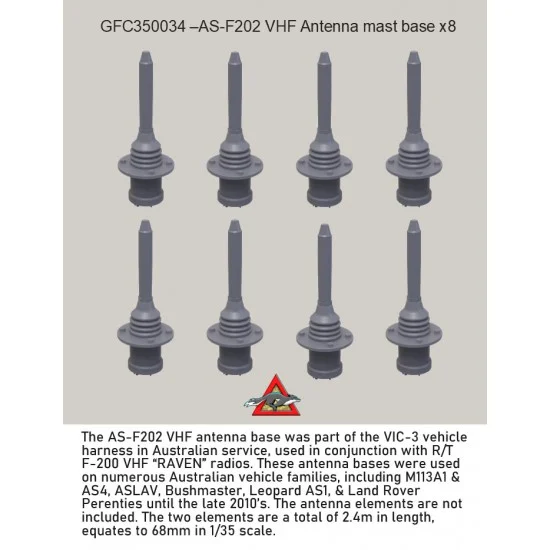 Grey Fox Concepts 350034 1/35 AS-F202 VHF Antenna Mast Base x8