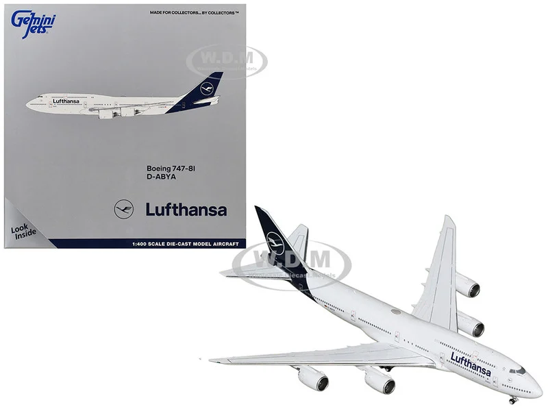 Boeing 747-8I Commercial Aircraft "Lufthansa" (D-ABYA) White with Dark Blue Tail 1/400 Diecast Model Airplane by GeminiJets