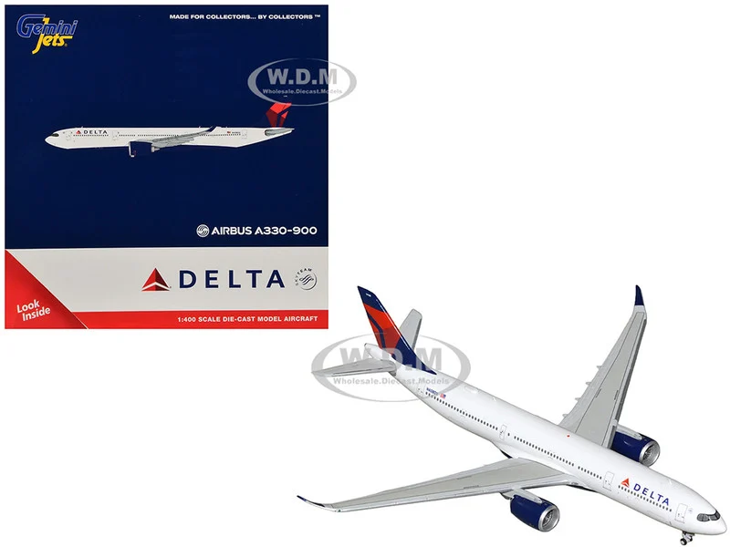Airbus A330-900 Commercial Aircraft "Delta Air Lines" (N408DX) White with Red and Blue Tail 1/400 Diecast Model Airplane by GeminiJets
