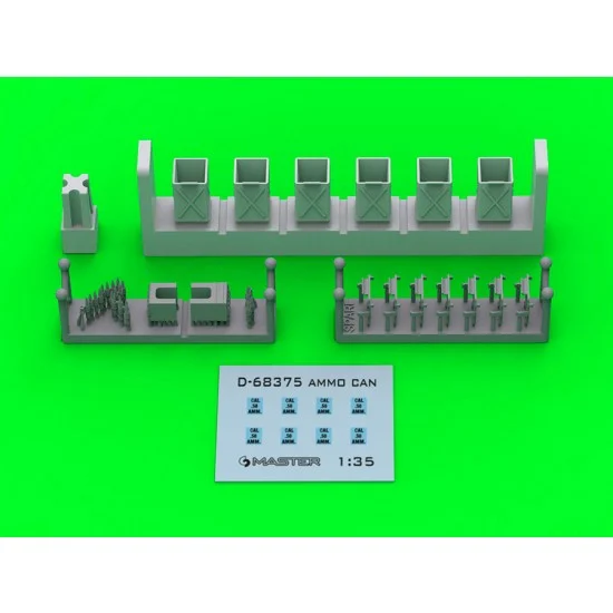 Master Models GM-35-071 1/35 Early Small (50 round) Opened Ammunition Cans (D68375) for Browning M2HB MG (6pcs)