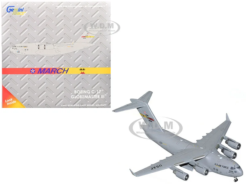 McDonnell Douglas C-17 Globemaster III Transport Aircraft "452nd AMW, March ARB" United States Air Force "Gemini Macs" Series 1/400 Diecast Model Airplane by GeminiJets