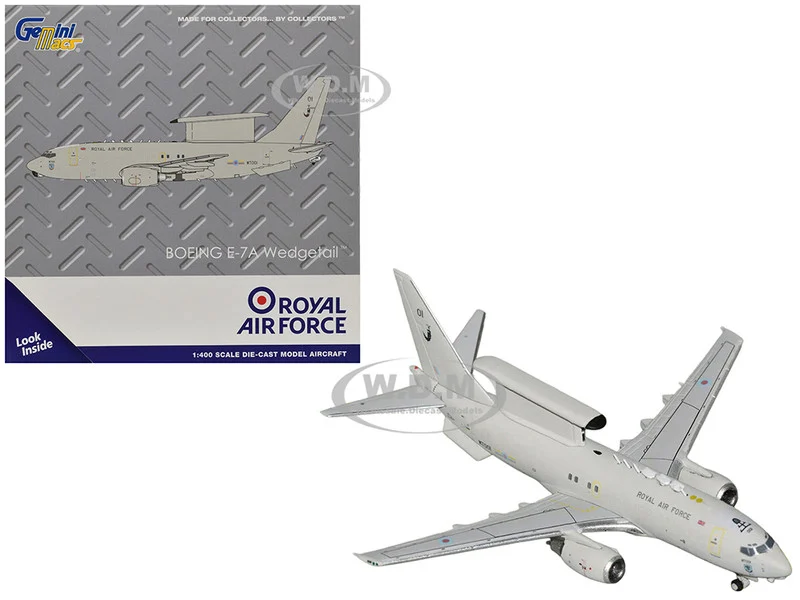 Boeing E-7A Wedgetail Aircraft "Royal Air Force" (WT001) Gray "Gemini Macs" Series 1/400 Diecast Model Airplane by GeminiJets