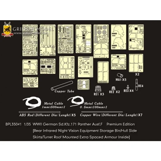Griffon BPL35041 1/35 WWII German SdKfz.171 Panther Ausf.F Big Detail Set for Dragon kits #6403/6799 - Military Vehicles & Tanks