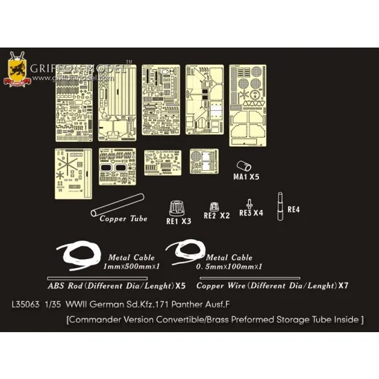 Griffon L35063 1/35 WWII German SdKfz.171 Panther Ausf.F Detail Set for Dragon kits #6403/6799 - Military Vehicles & Tanks
