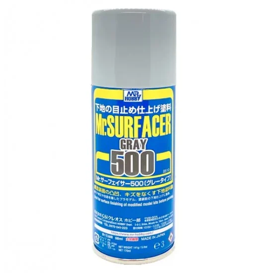 GSI Creos B510 Mr Surfacer Grey 500 (170ml/6.1 fl oz spray can) - Hobby & Model Paints