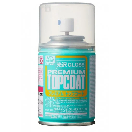 GSI Creos B601 Mr Premium Topcoat Gloss Spray (88ml) - Hobby & Model Paints