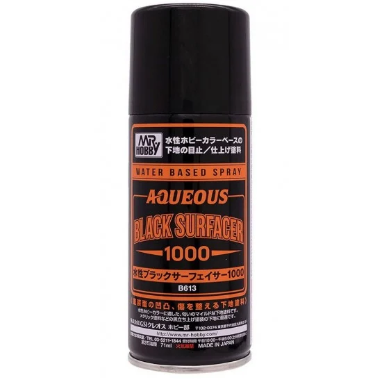 GSI Creos B613 Water Based Spray - Aqueous Black Surfacer 1000 (71ml can)