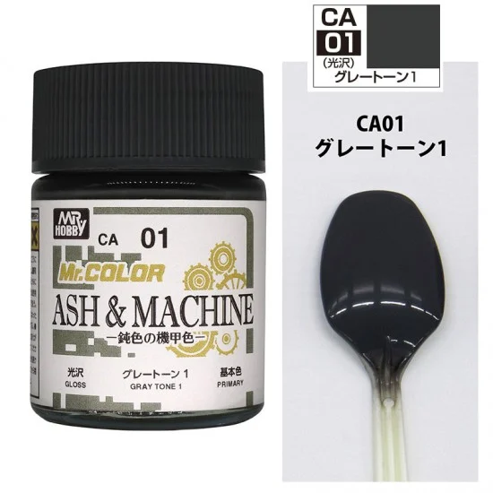 GSI Creos CA01 Ash & Machine Grey Tone #1 Gloss (18ml, solvent-based acrylic resin paint)