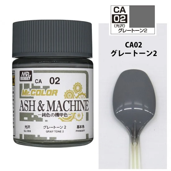 GSI Creos CA02 Ash & Machine Grey Tone #2 Gloss (18ml, solvent-based acrylic resin paint)