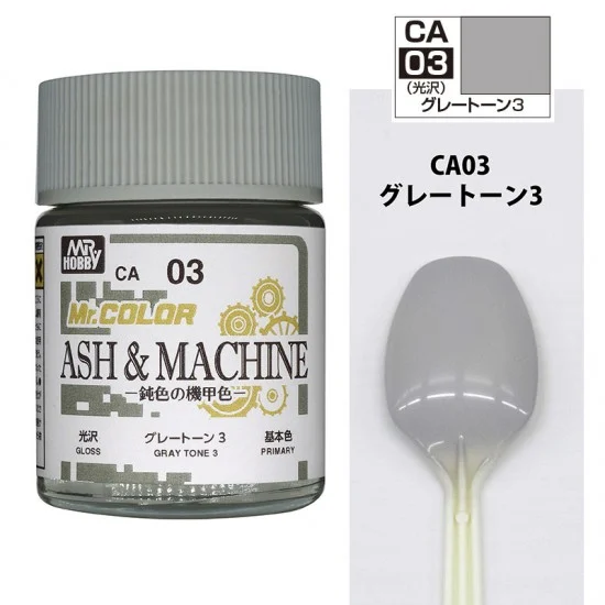 GSI Creos CA03 Ash & Machine Grey Tone #3 Gloss (18ml, solvent-based acrylic resin paint)